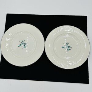 Syracuse China Lyric Pattern 10.25" Dinner Plates Vintage 1950s MCM Set of 2